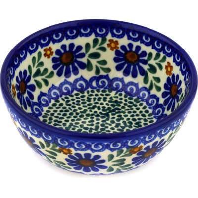 Polish Pottery Bowl 5&quot; Water Daisies
