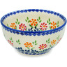 Polish Pottery Bowl 5&quot; Wave Of Flowers