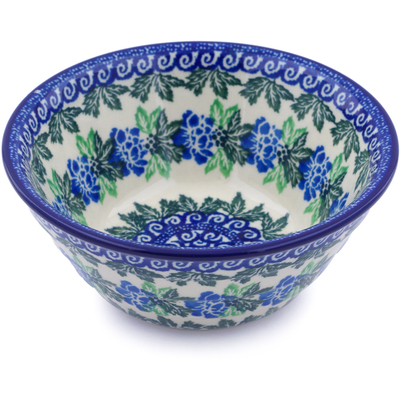Polish Pottery Bowl 5&quot; Waves Of Flowers