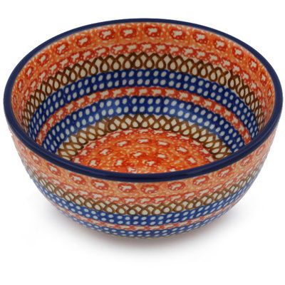 Polish Pottery Bowl 5&quot; Western Sunset UNIKAT