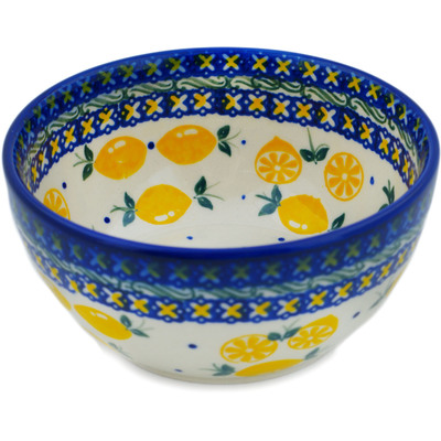 Polish Pottery Bowl 5&quot; When Life Gives You Lemons