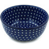 Polish Pottery Bowl 5&quot; White Polka Dot UNIKAT