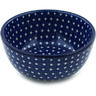 Polish Pottery Bowl 5&quot; White Polka Dot UNIKAT