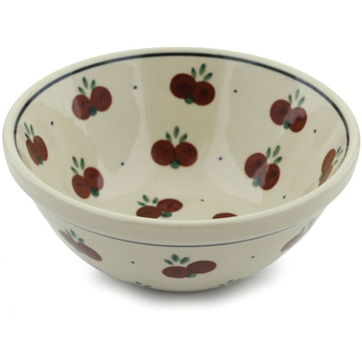 Polish Pottery Bowl 5&quot; Wild Cherry