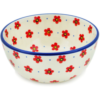Polish Pottery Bowl 5&quot; Wildflower Burst
