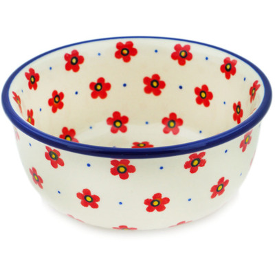 Polish Pottery Bowl 5&quot; Wildflower Burst