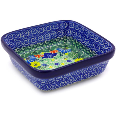 Polish Pottery Bowl 5&quot; Wildflower Wreath UNIKAT