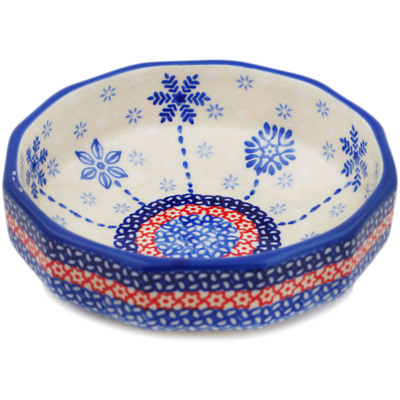Polish Pottery Bowl 5&quot; Winter Sights UNIKAT