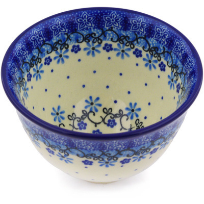 Polish Pottery Bowl 5&quot; Winter Star Flowers