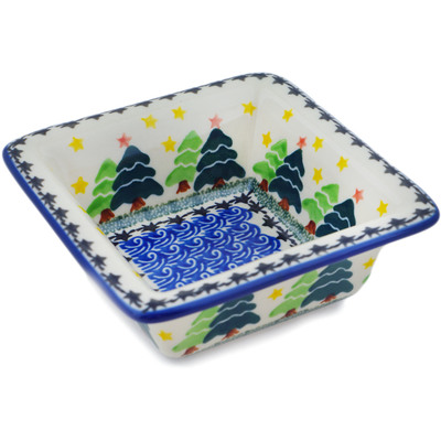 Polish Pottery Bowl 5&quot; Winter Tree