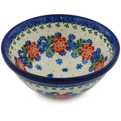 Polish Pottery Bowl 5&quot; Winter Wreath