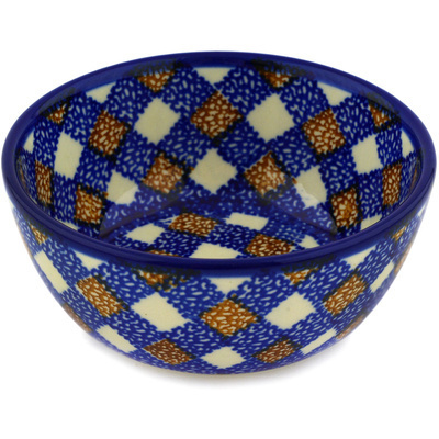 Polish Pottery Bowl 5&quot; Woven Basket