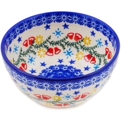 Polish Pottery Bowl 5&quot; Wreath Of Bells