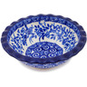 Polish Pottery Bowl 5&quot; Wreath Of Blue UNIKAT
