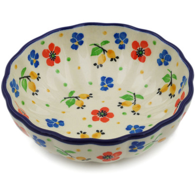 Polish Pottery Bowl 5&quot; Zesty Floral