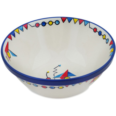 Polish Pottery Bowl 6&quot; Abstract Simplicity UNIKAT