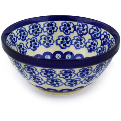 Polish Pottery Bowl 6&quot; Aloha Blue