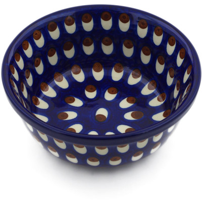 Polish Pottery Bowl 6&quot; American Peacock