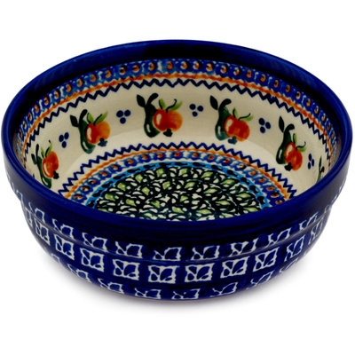 Polish Pottery Bowl 6" Apple Pears