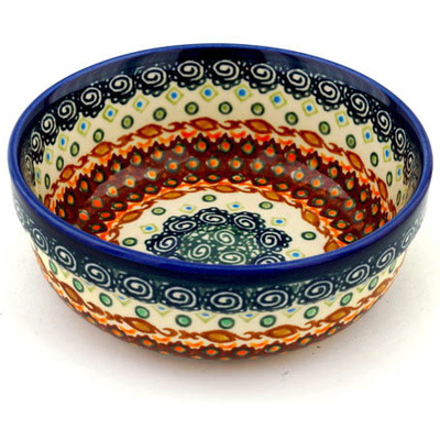 Polish Pottery Bowl 6&quot; Artichoke Heart UNIKAT