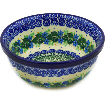 Polish Pottery Bowl 6&quot; Aster Wreath
