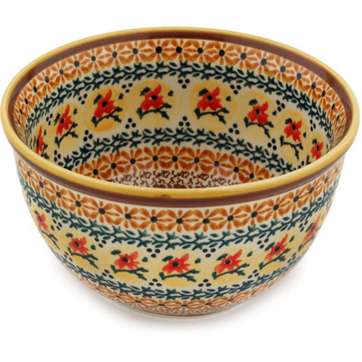 Polish Pottery Bowl 6&quot; Autumn Festival