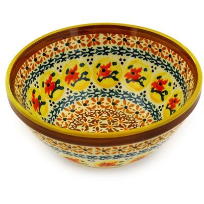 Polish Pottery Bowl 6&quot; Autumn Festival