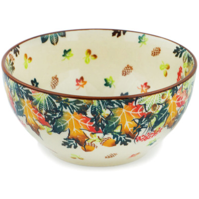 Polish Pottery Bowl 6&quot; Autumn Wind UNIKAT