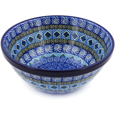 Polish Pottery Bowl 6&quot; Aztec Sky