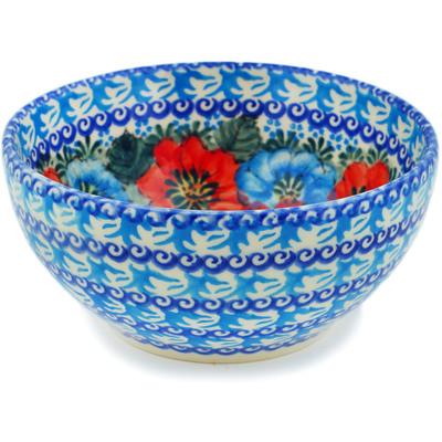 Polish Pottery Bowl 6&quot; Basket O&#039; Poppies