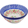 Polish Pottery Bowl 6&quot; Berries And Birds UNIKAT