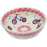 Polish Pottery Bowl 6" Bicycle Rendezvous