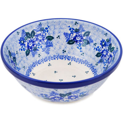 Polish Pottery Bowl 6&quot; Black And Blue Beauty UNIKAT