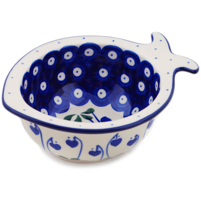 Polish Pottery Bowl 6&quot; Bleeding Heart Peacock