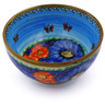 Polish Pottery Bowl 6&quot; Blooming Beauties UNIKAT