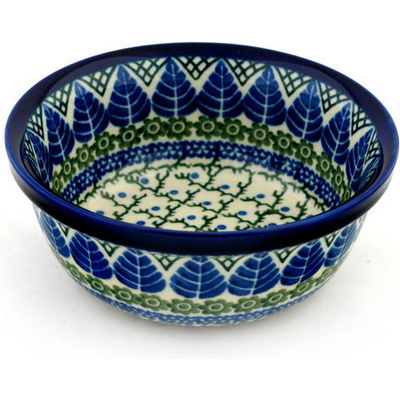 Polish Pottery Bowl 6&quot; Blue Alpine