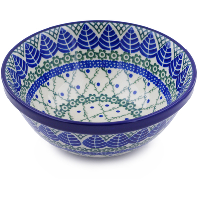 Polish Pottery Bowl 6&quot; Blue Alpine