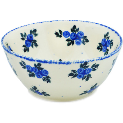 Polish Pottery Bowl 6&quot; Blue Berry Special UNIKAT