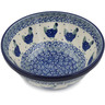 Polish Pottery Bowl 6&quot; Blue Chicken