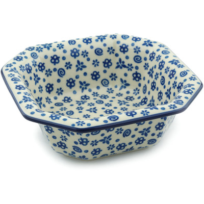 Polish Pottery Bowl 6" Blue Confetti