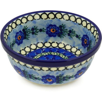 Polish Pottery Bowl 6&quot; Blue Delight UNIKAT