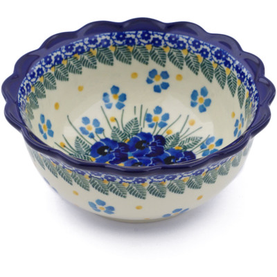 Polish Pottery Bowl 6&quot; Blue Dreams