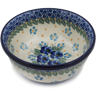 Polish Pottery Bowl 6&quot; Blue Dreams