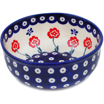 Polish Pottery Bowl 6&quot; Blue Eye Spring