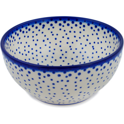 Polish Pottery Bowl 6&quot; Blue Fantasy UNIKAT