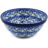 Polish Pottery Bowl 6&quot; Blue Floral Lace