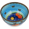 Polish Pottery Bowl 6&quot; Blue Garden UNIKAT