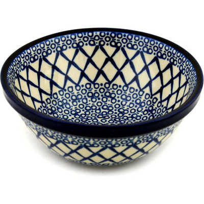 Polish Pottery Bowl 6&quot; Blue Harmony