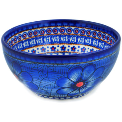 Polish Pottery Bowl 6&quot; Blue Heaven UNIKAT