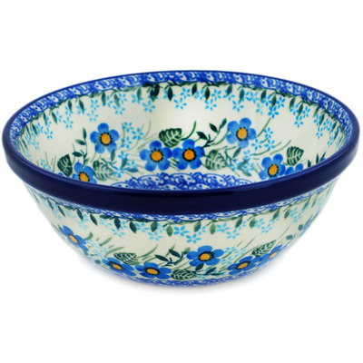 Polish Pottery Bowl 6&quot; Blue Joy